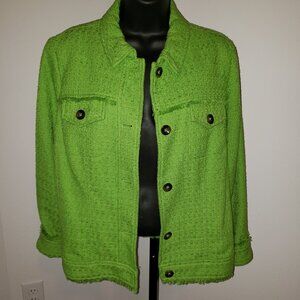 (EUC) Chico's Textured Jean Jacket (Size: 1 (8/10M))